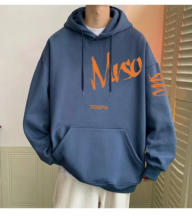 Men's Vintage American Graphic Fleece Hoodie Detail
