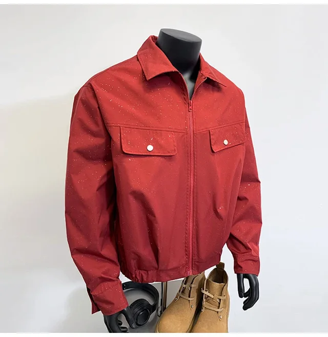 Starry Sky Men's Edgy Flight Jacket Detail