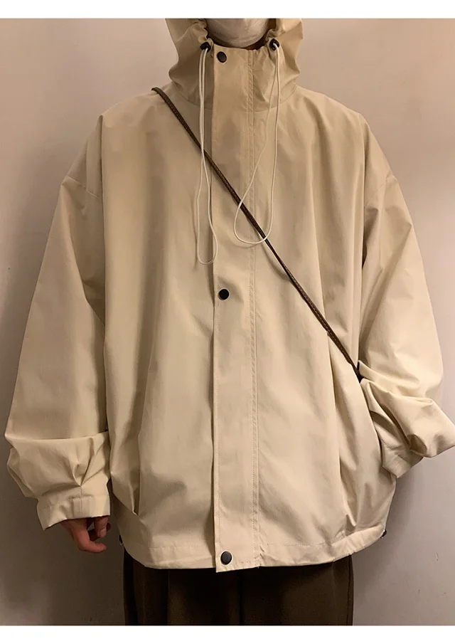 Autumn/Winter Men's HK Loose Casual Hooded Jacket Detail