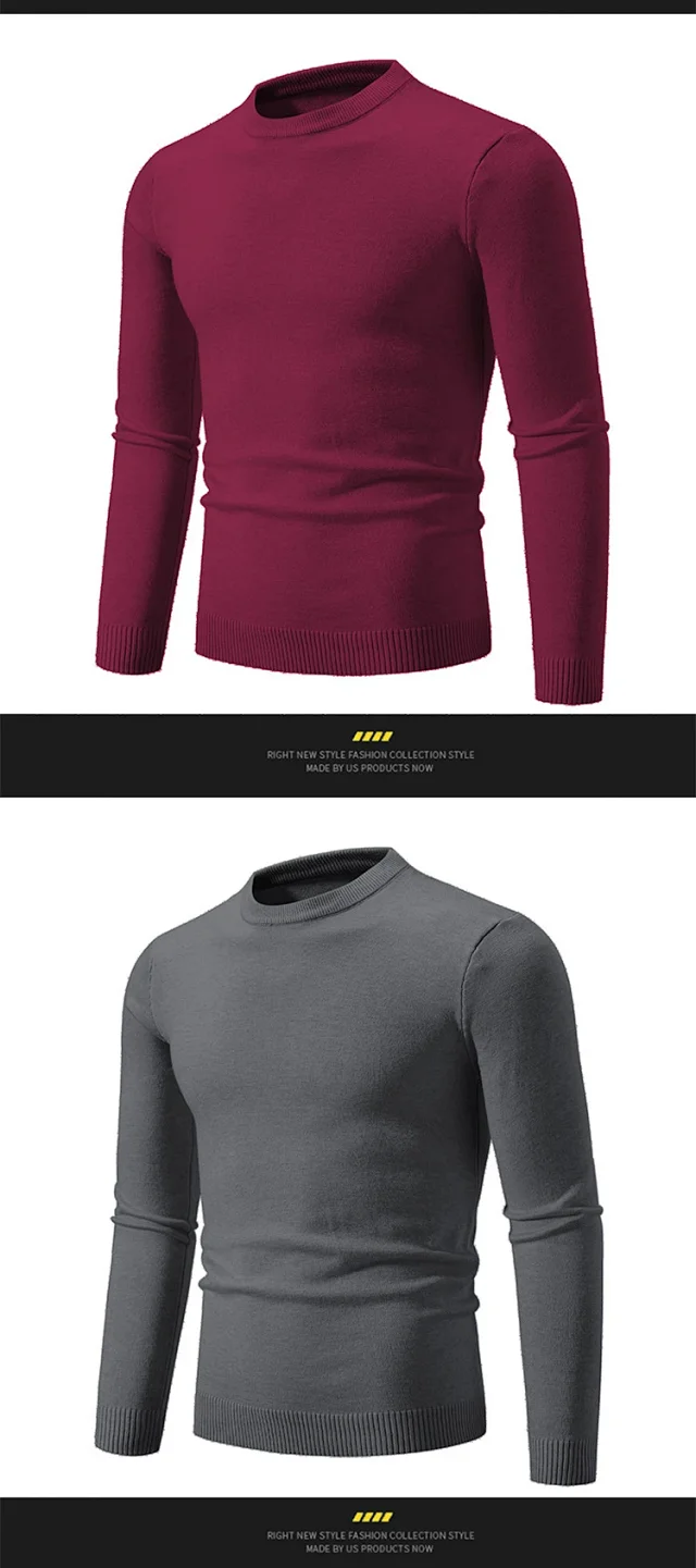 Men's Retro Solid Loose Knit Pullover Detail