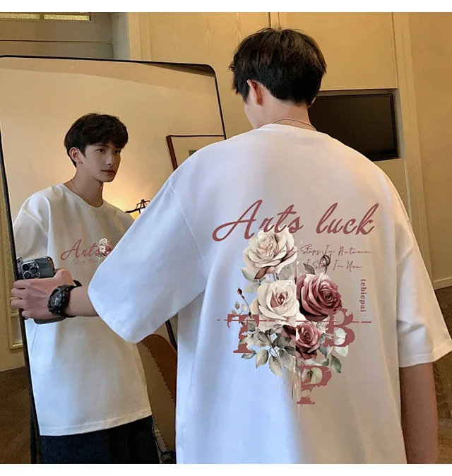 Men's New Summer Oversized Cotton T-Shirt Detail
