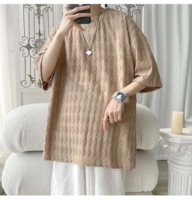 Men's Cooling Silk Jacquard Stretch Tee Detail