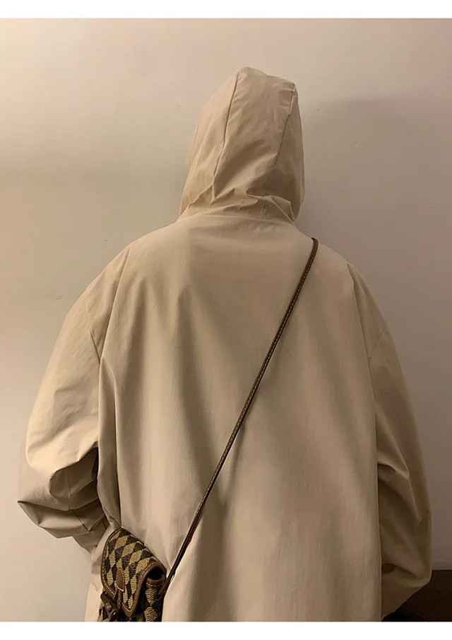 Men's HK Style A/W Loose Warm Hooded Jacket Detail