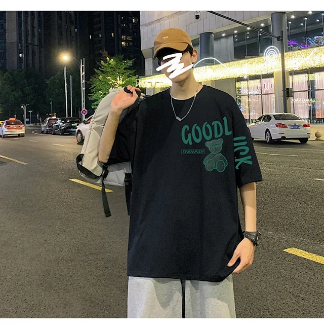 Men's China-Chic Bear-Print T-Shirt 2025 Summer Detail