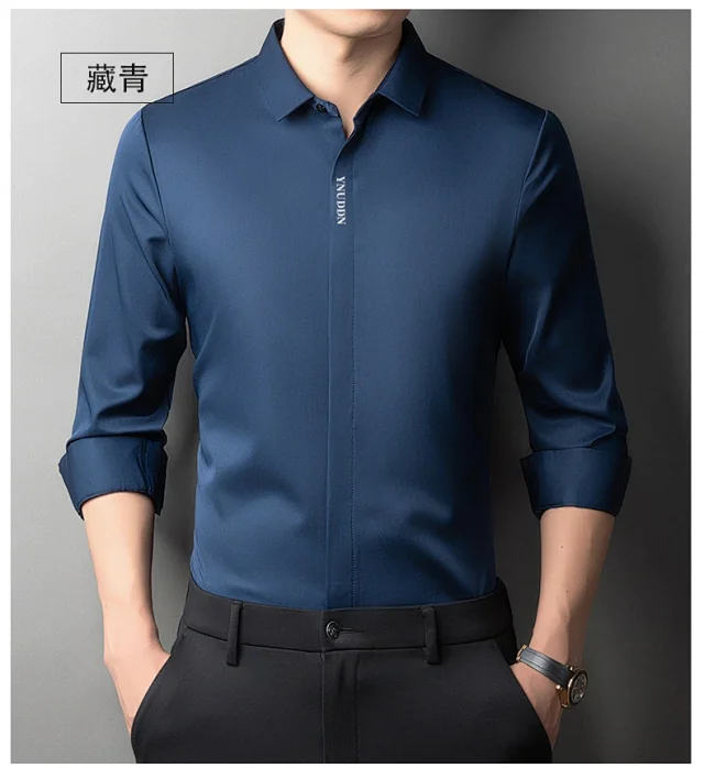 Men's Tailored Stretch Long Sleeve Shirt Detail