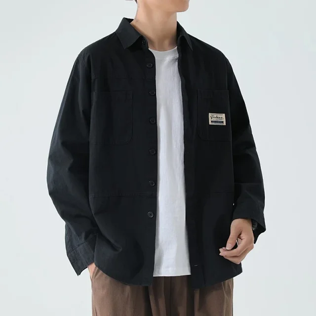 Men's Wrinkle-Free Work Shirt Loose Fit Detail