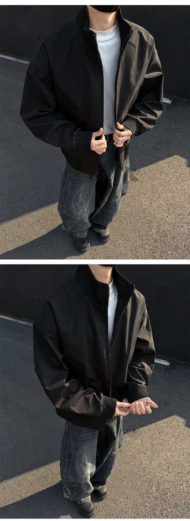 Cleanfit Men's Military Green Flight Jacket Detail
