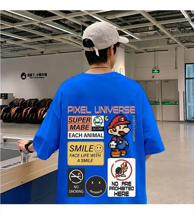 Men's Retro Hong Kong Mario T-Shirt Detail