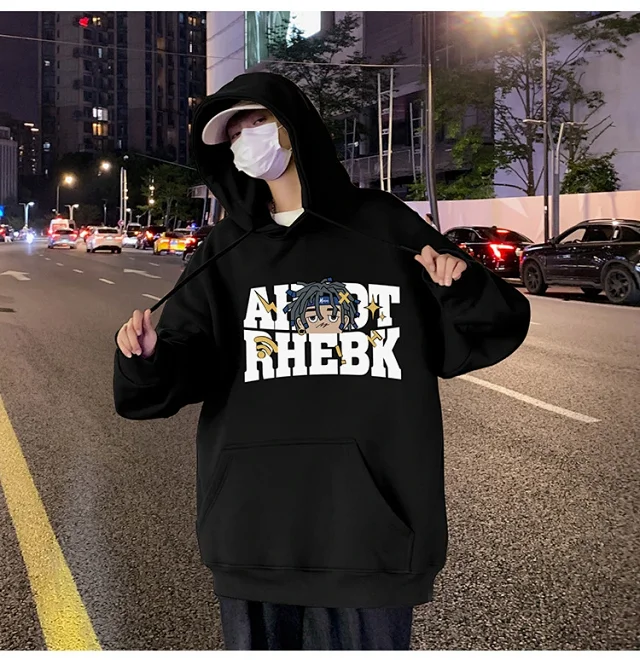 Men's Heavyweight Cotton Fleece Hoodie Fall Winter Detail