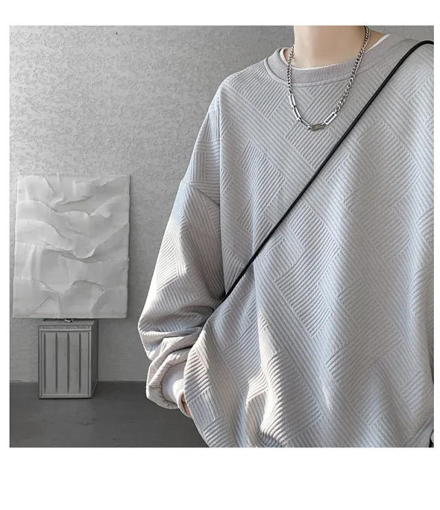 Men's Oversize Jacquard Sweatshirt Detail