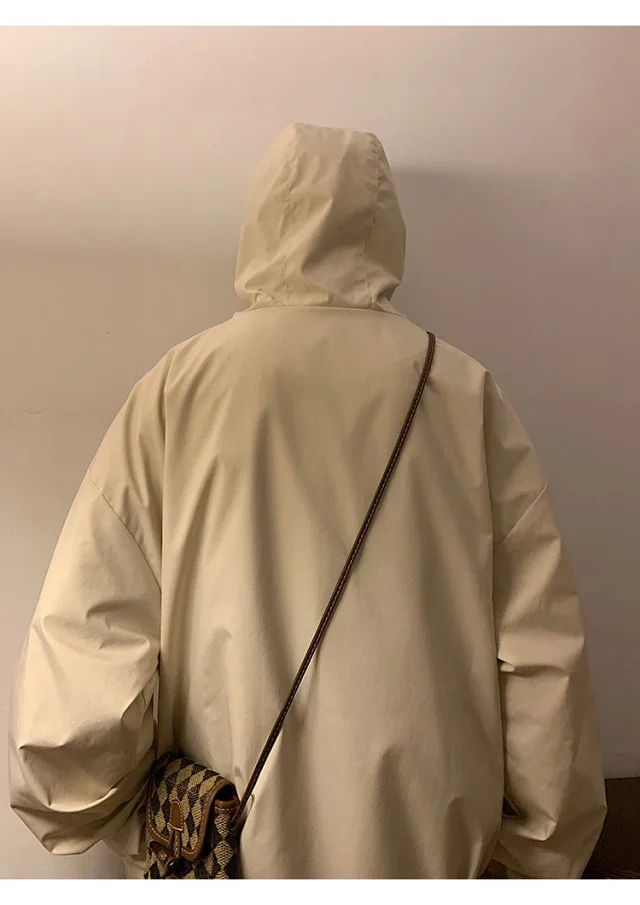 Autumn/Winter Men's HK Loose Casual Hooded Jacket Detail
