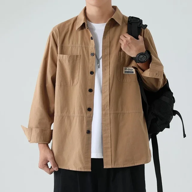 Men's Wrinkle-Free Work Shirt Loose Fit Detail
