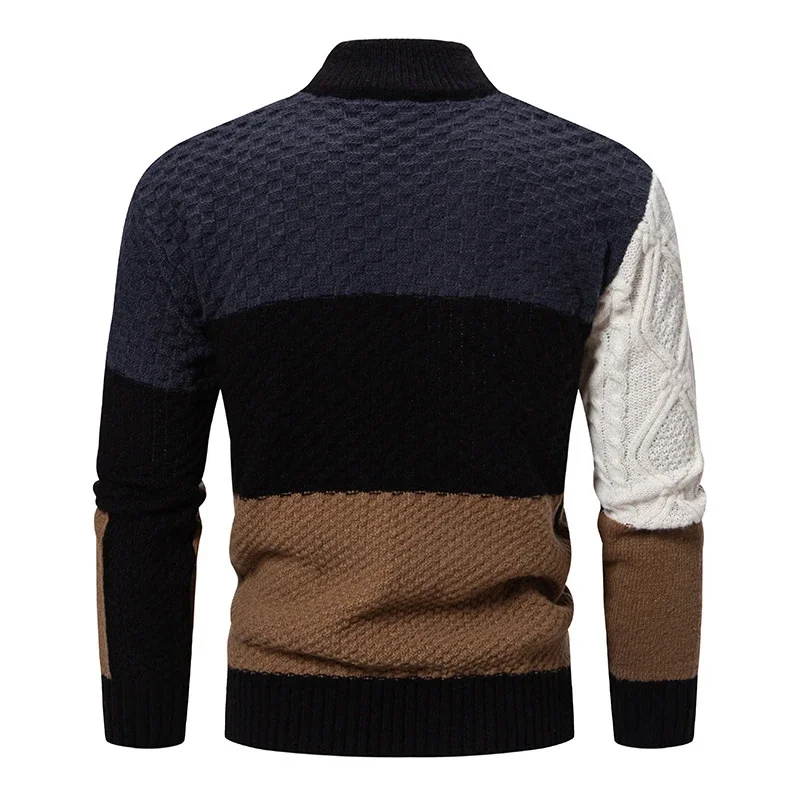 Men's Color Block Mock Neck Pullover