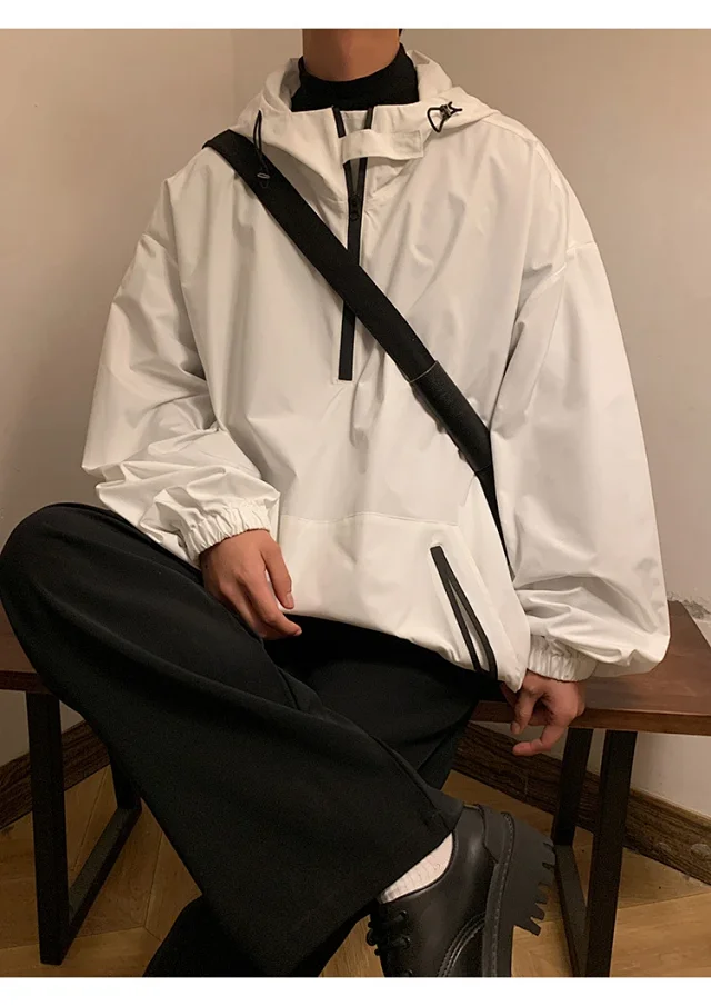 Men's & Youth Hooded Half-Zip Windbreaker Detail
