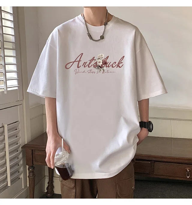 Men's New Summer Oversized Cotton T-Shirt Detail