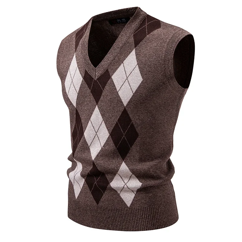 Men's New Diamond Jacquard Knit Vest