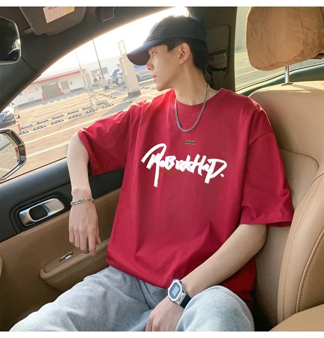 Men's Summer Graphic Oversize Cotton Tee Detail