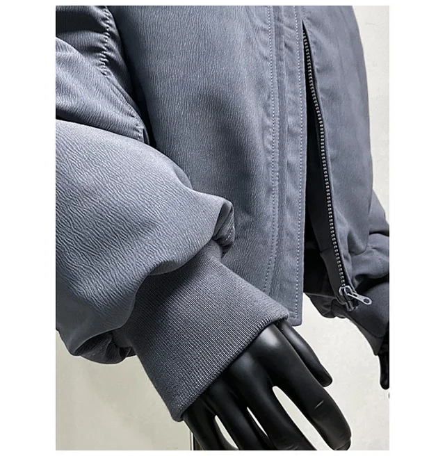 CleanFit Men's Short Stand-Collar Bomber Detail