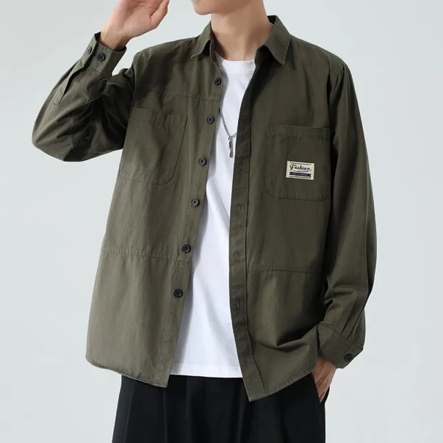 Men's Wrinkle-Free Work Shirt Loose Fit Detail