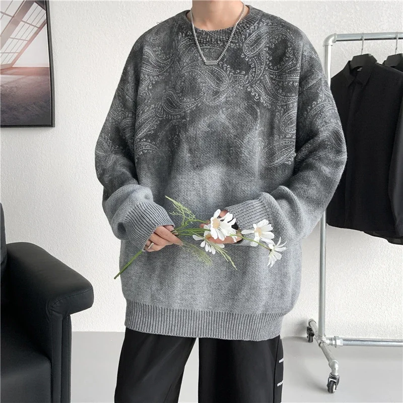 Men's Winter Paisley Tie-Dye Sweater