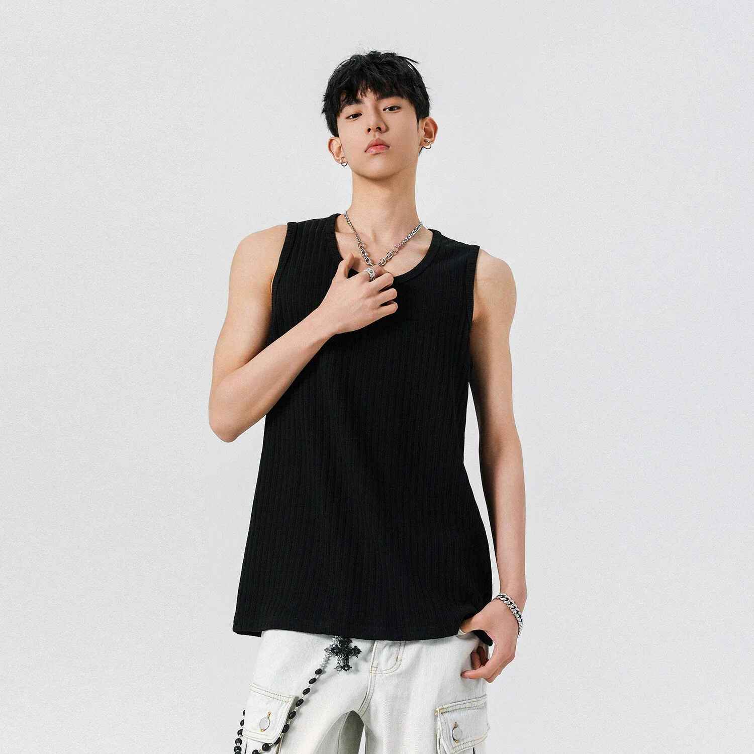 Men's Rayon Ribbed Relaxed Tank Top