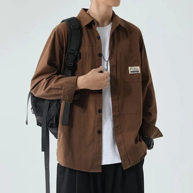 Men's Wrinkle-Free Work Shirt Loose Fit Detail