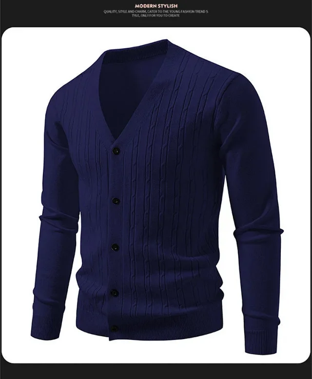 Men's Korean Knit Cardigan Detail