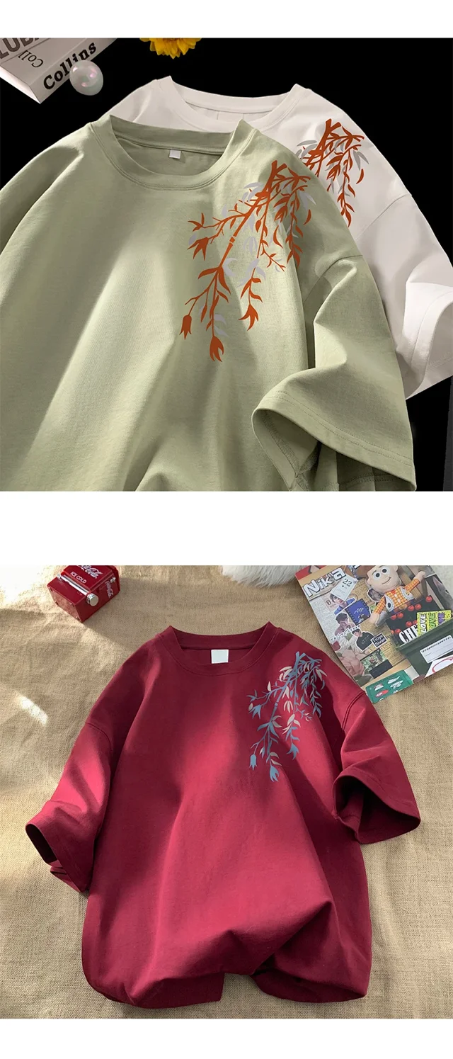 Men's Chinese-Style Printed Heavyweight Cotton Tee Detail