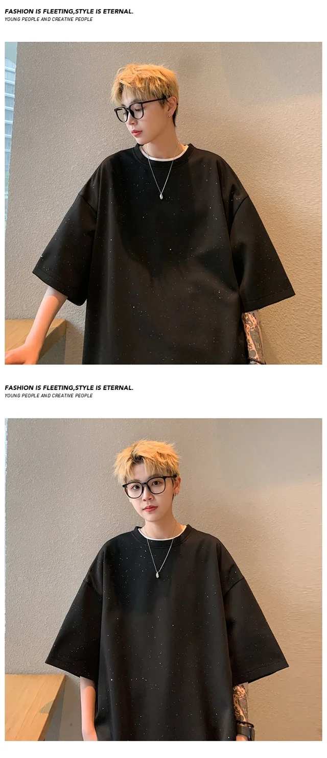 Men's Hiphop Star Oversized 3/4 Tee Detail