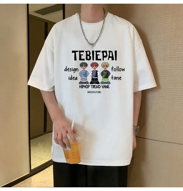 Men's Cotton Loose-Fit Sport T-Shirt Summer Detail