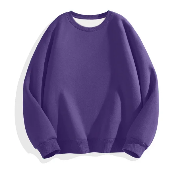 Hua Cotton Men's Casual Crew-Neck Sweatshirt Detail