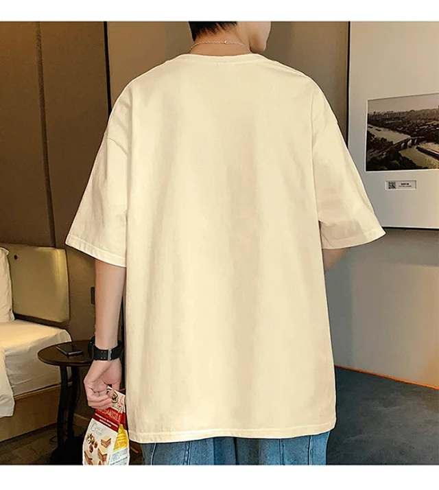 Starry Night Men's Loose Cotton T-Shirt Detail