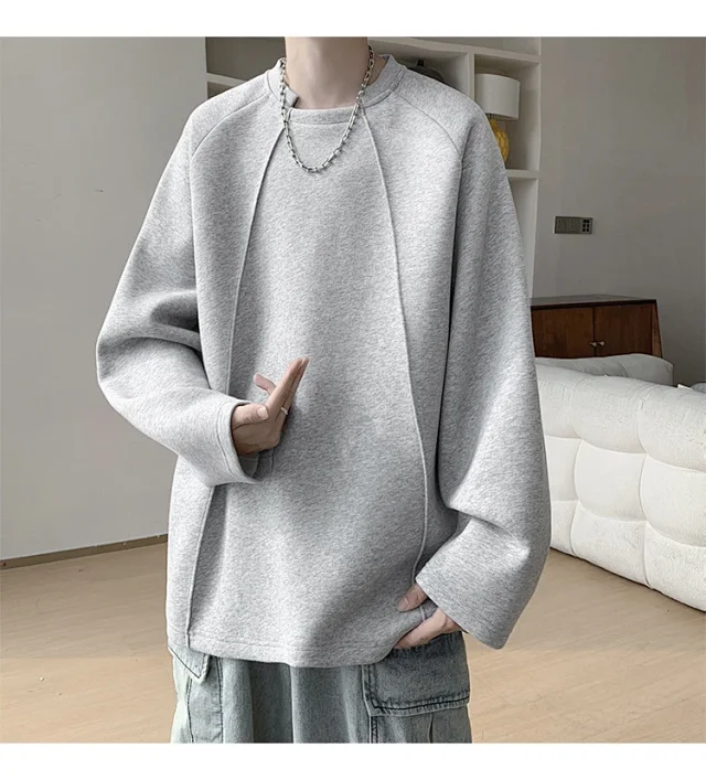 American Men's Long Sleeve Deconstructed Tee Detail
