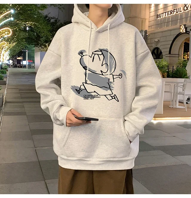 Men's Cotton Hoodie Cartoon Youth Loose Detail