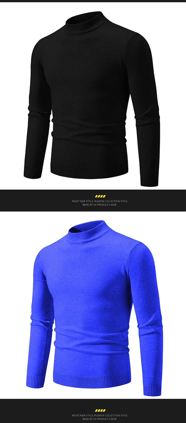 Men's Slim Fit Mock Neck Sweater Detail