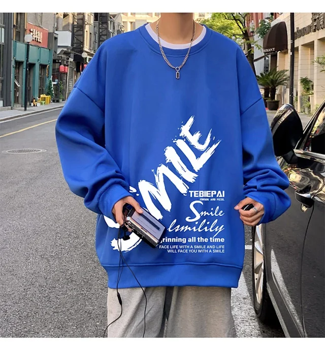 Men's Vintage Loose Fit Crew Neck Detail
