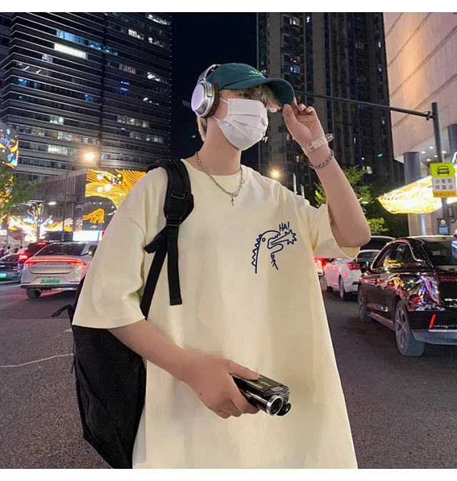 2025 Summer Men's Cotton Oversized T-Shirt Detail