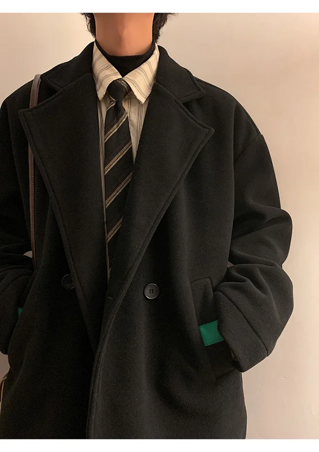 Men's Japanese Retro Oversized Winter Blazer Detail