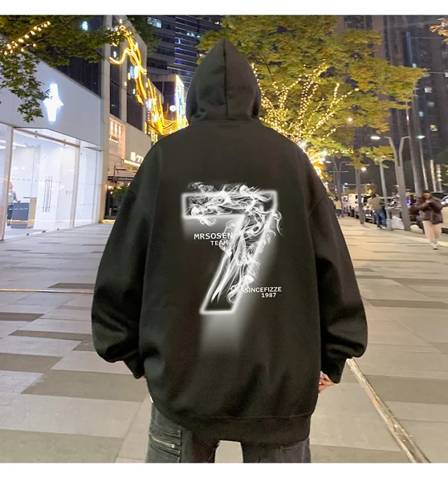 Men's Cotton Oversized Hoodie HK Style Detail