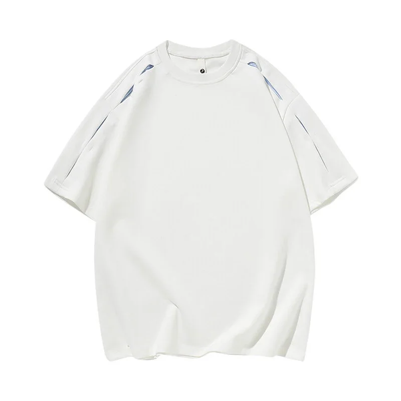 Liquid Ammonia Cotton Striped Deconstructed Short Sleeve T - Shirt