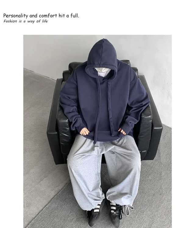 Men's 8XL Fleece Hoodie Heavyweight Detail