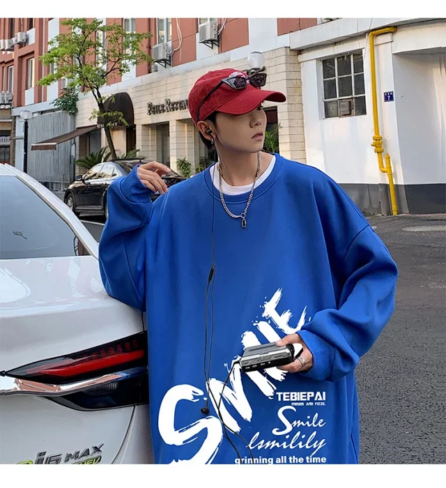 Men's Vintage Loose Fit Crew Neck Detail