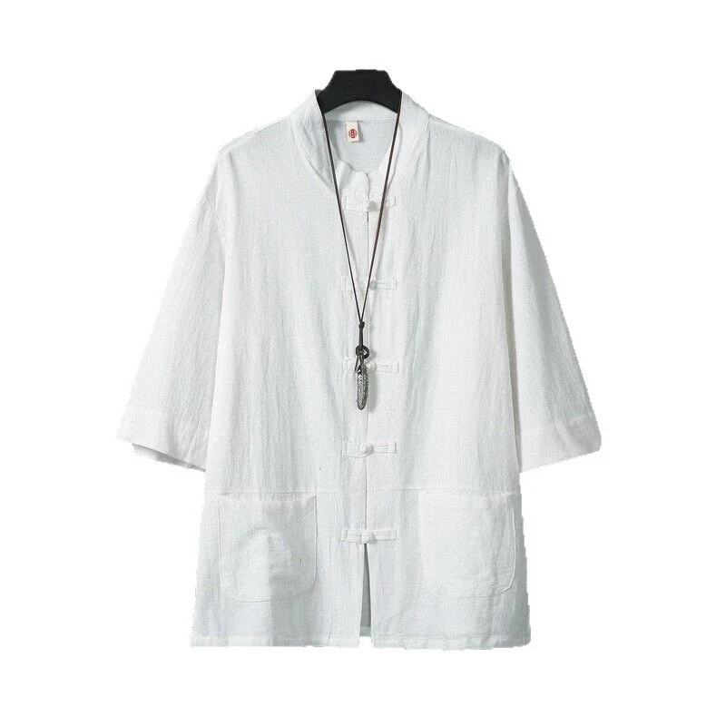 Feng Men's Short Sleeve Chinese Shirt