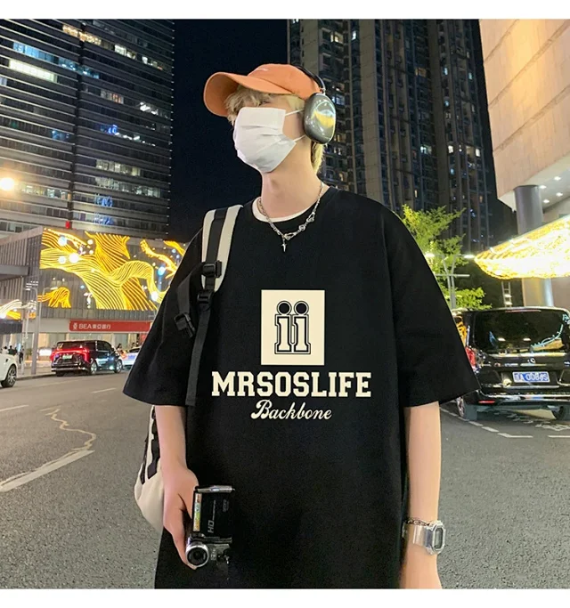 Men's Heavyweight Cotton Oversized T-Shirt Detail