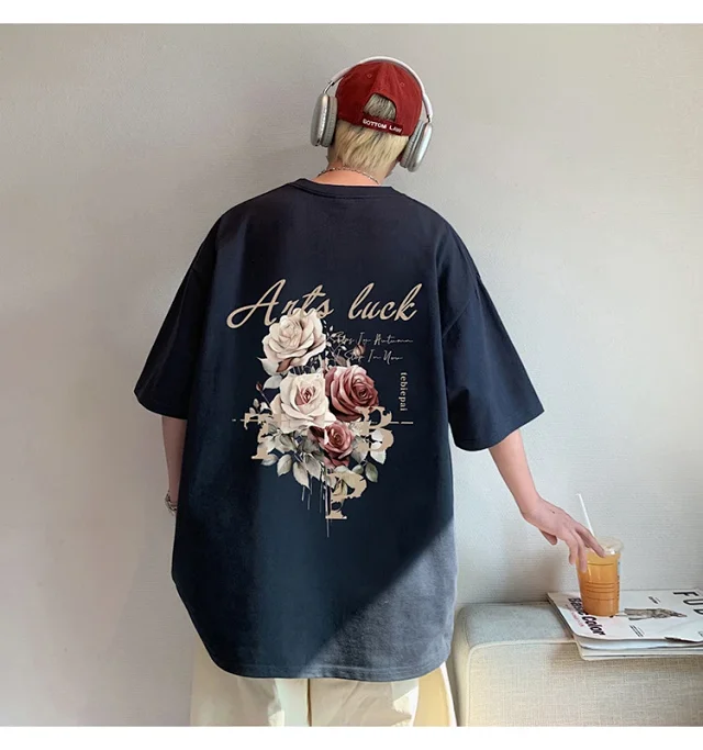 Men's New Summer Oversized Cotton T-Shirt Detail