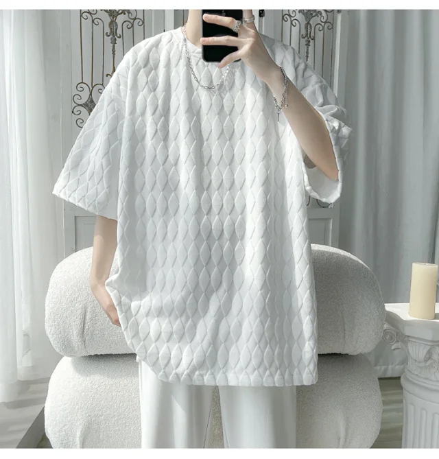 Men's Cooling Silk Jacquard Stretch Tee Detail