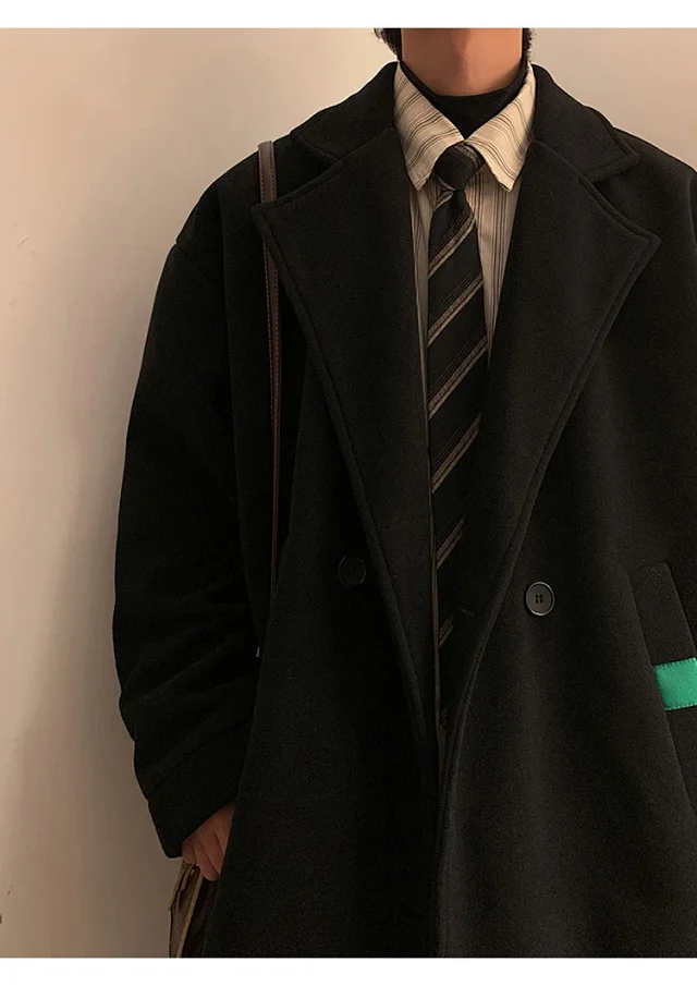 Men's Japanese Retro Oversized Winter Blazer Detail