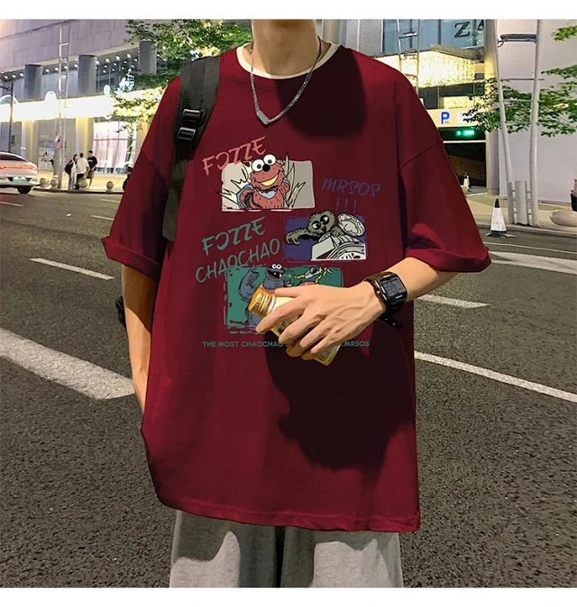 Men's Summer Oversized Cotton Street Tee Detail