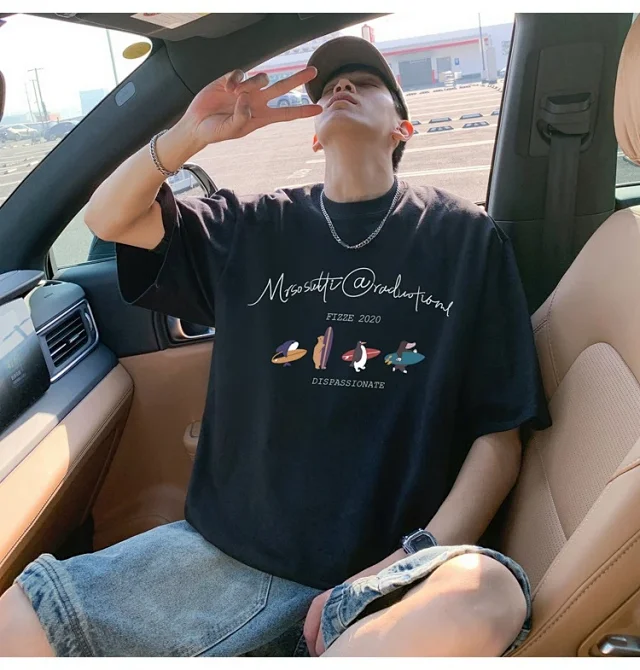 Men's Summer Trendy Oversized Cotton Tee Detail