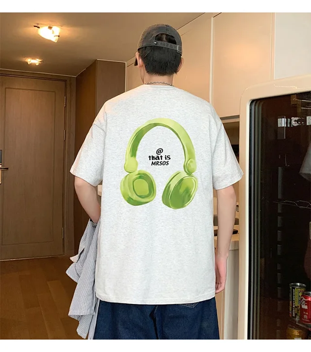 Oversized Men's Cotton Short Sleeve Tee Detail